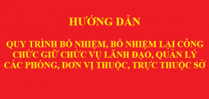 HƯỚNG DẪN QUY TRÌNH BỔ NHIỆM, BỔ NHIỆM LẠI CÔNG CHỨC GIỮ CHỨC VỤ LÃNH ĐẠO, QUẢN LÝ CÁC PHÒNG, ĐƠN VỊ THUỘC, TRỰC THUỘC SỞ.