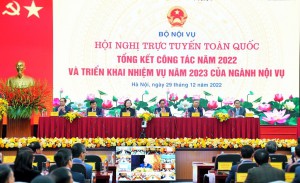 Hội nghị trực tuyến toàn quốc tổng kết công tác năm 2022 và triển khai nhiệm vụ công tác năm 2023 của ngành Nội vụ.