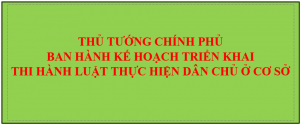 Thủ tướng Chính phủ ban hành Kế hoạch triển khai thi hành Luật Thực hiện dân chủ ở cơ sở.