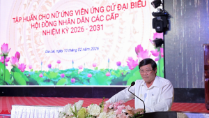 Đồng chí Phan Đình Hòa, Phó Giám đốc Sở phát biểu tại lớp tập huấn.