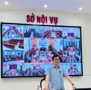 Ông Phạm Minh Trung-Phó Giám đốc Sở Nội vụ phát biểu tại Hội nghị