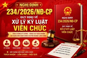 Nghị định số 234/2026/NĐ-CP của Chính phủ: Hoàn thiện quy định về xử lý kỷ luật viên chức