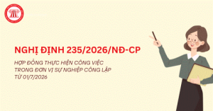 Chính phủ ban hành Nghị định số 235/2026/NĐ-CP về hợp đồng thực hiện công việc trong đơn vị sự nghiệp công lập.