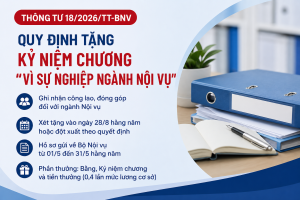Thông tư mới quy định tặng Kỷ niệm chương “Vì sự nghiệp ngành Nội vụ”.