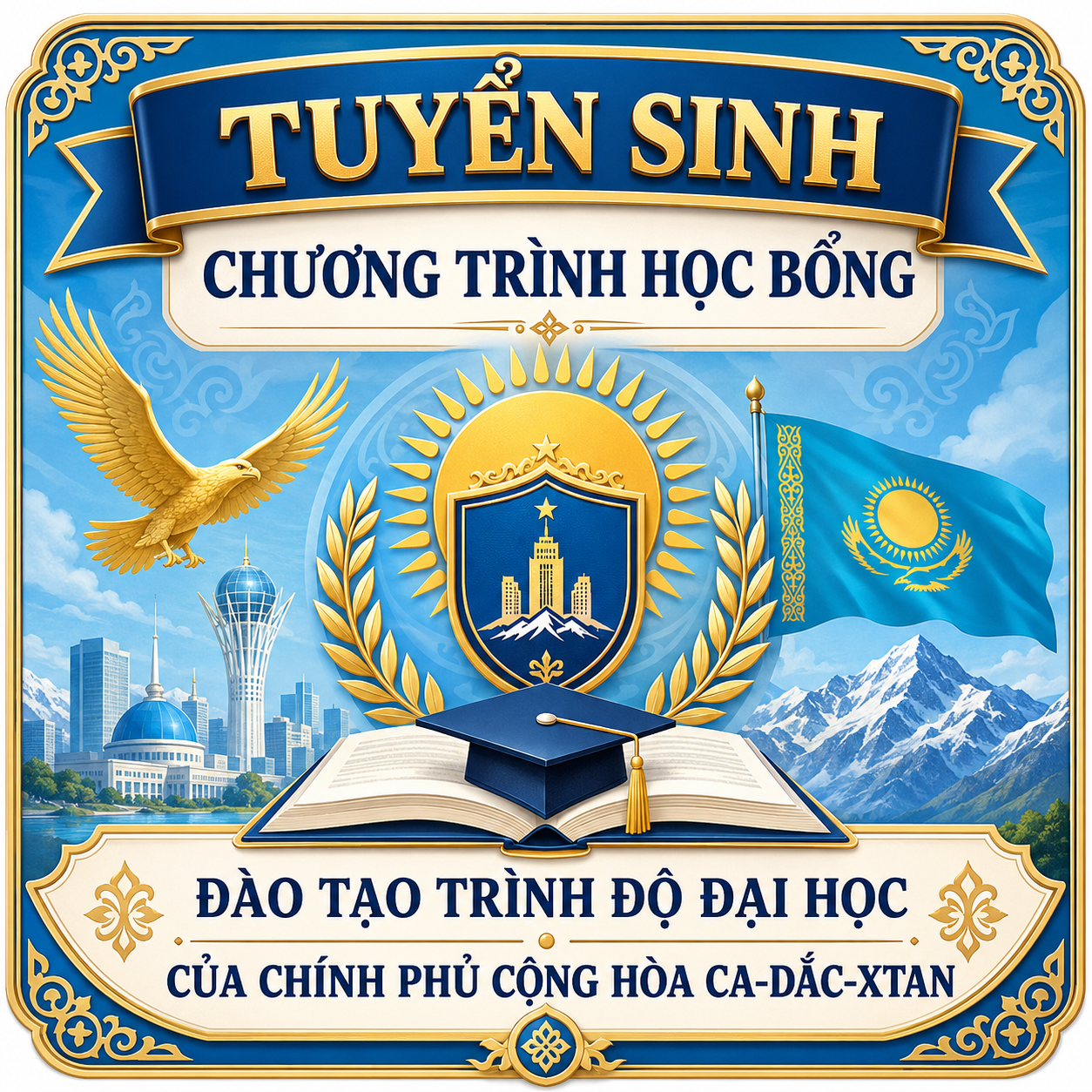 Tuyển sinh Chương trình học bổng đào tạo trình độ đại học của Chính phủ Cộng hòa Ca-dắc-xtan