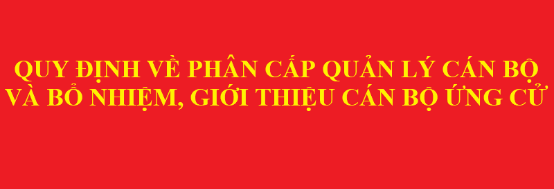 Ban hành Quy định về phân cấp quản lý cán bộ và bổ nhiệm, giới thiệu cán bộ ứng cử.