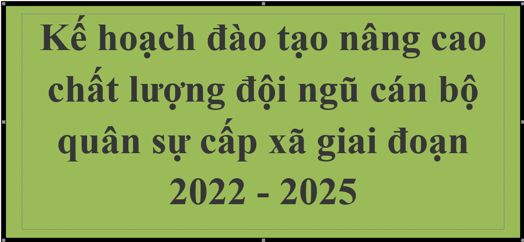 Kế hoạch đào tạo nâng cao chất lượng đội ngũ cán bộ quân sự cấp xã giai đoạn 2022 - 2025