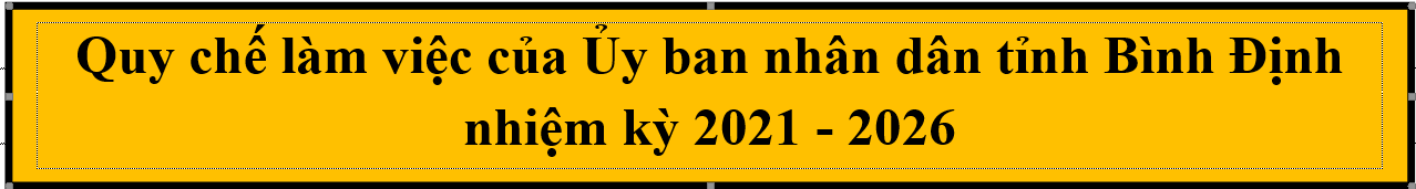 Quy chế làm việc của Ủy ban nhân dân tỉnh Bình Định nhiệm kỳ 2021 - 2026