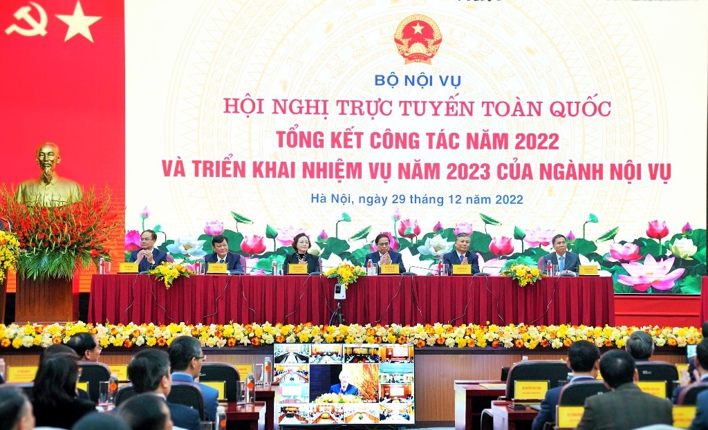 Hội nghị trực tuyến toàn quốc tổng kết công tác năm 2022 và triển khai nhiệm vụ công tác năm 2023 của ngành Nội vụ.