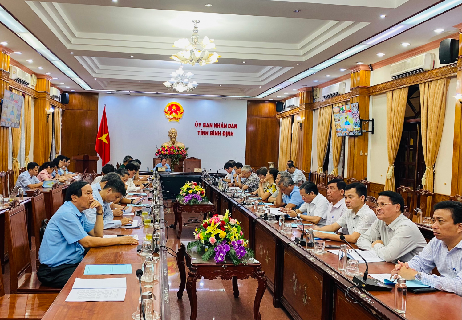 Điểm cầu tại Trụ sở Ủy ban nhân dân tỉnh Bình Định