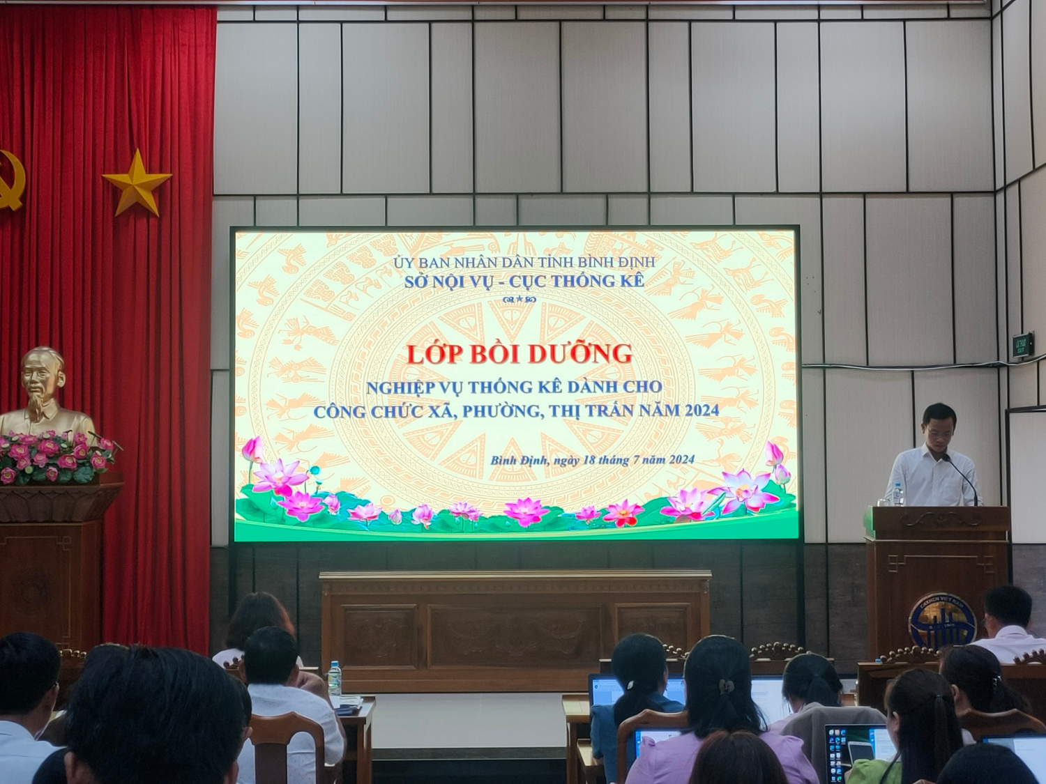 Sở Nội vụ phối hợp Cục Thống kê tỉnh tổ chức Lớp bồi dưỡng nghiệp vụ thống kê dành cho công chức cấp xã năm 2024.