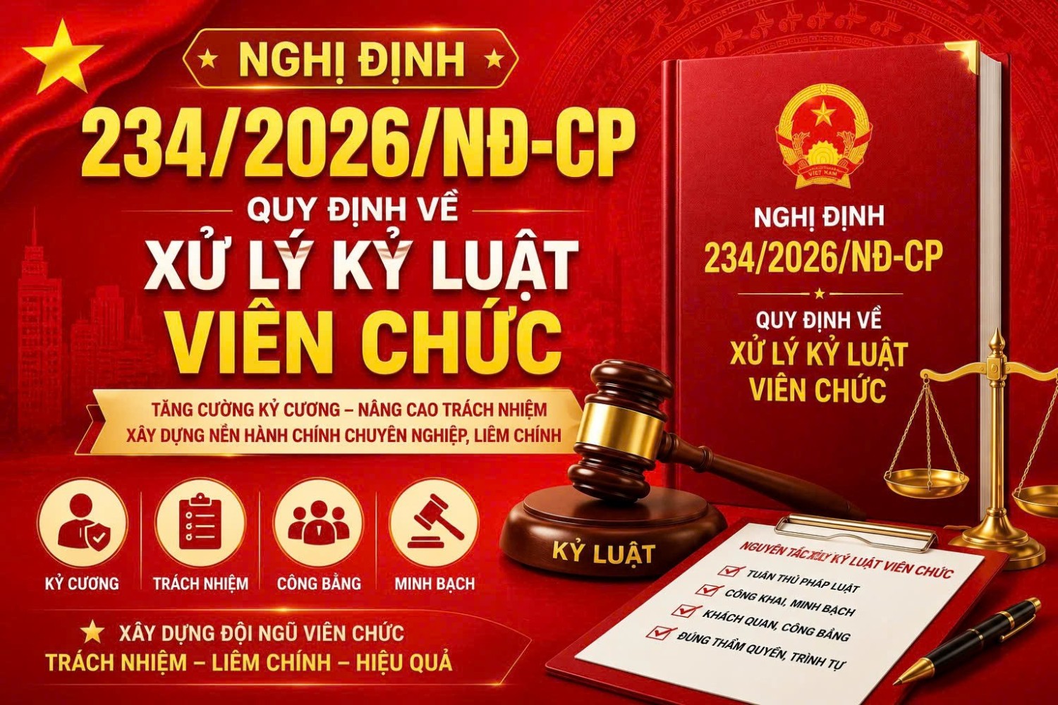 Nghị định số 234/2026/NĐ-CP của Chính phủ: Hoàn thiện quy định về xử lý kỷ luật viên chức