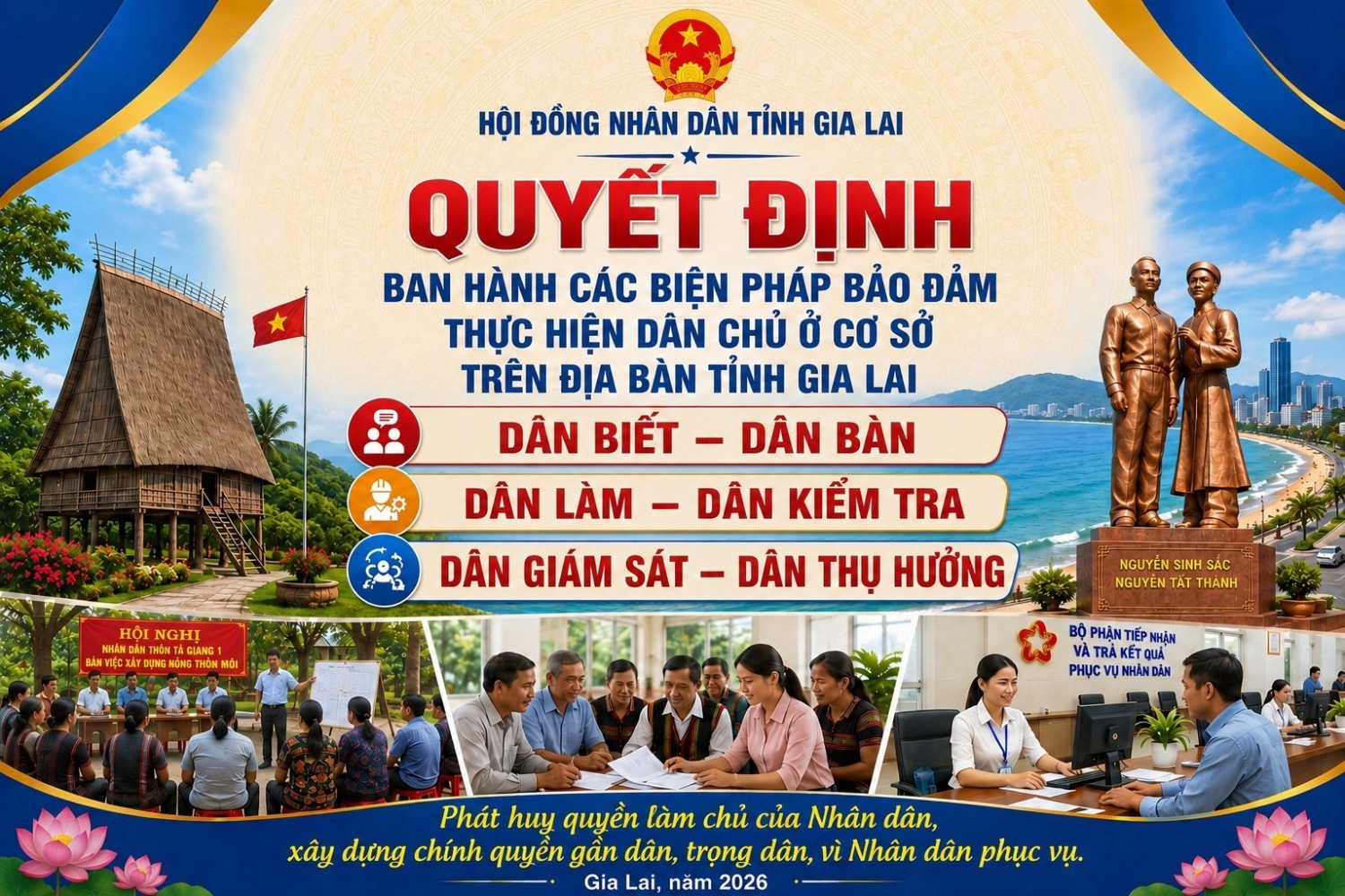 Nghị quyết Hội đồng nhân dân tỉnh quyết định các biện pháp bảo đảm thực hiện dân chủ ở cơ sở trên địa bàn tỉnh Gia Lai